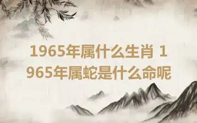 1965年生肖|65年属什么 1965年属什么